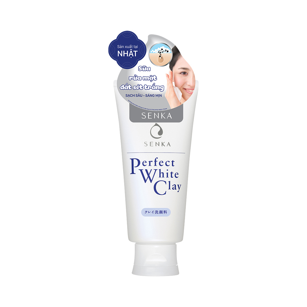 Sữa rửa mặt đất sét trắng Senka Perfect White Clay 120g